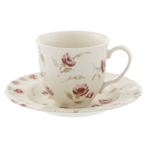 Tazza the con piattino Floret Full Blanc Mariclo