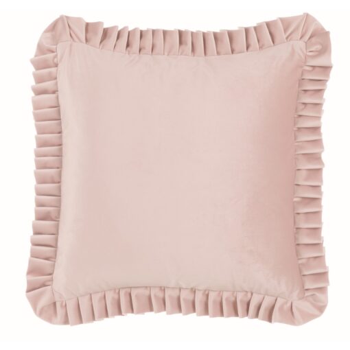 Cuscino rosa velluto con gala Blanc Mariclo Le Chic Collection 50x50 cm