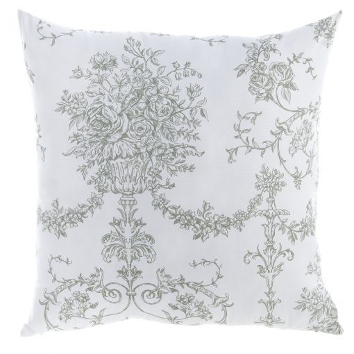 Cuscino stampato Blanc Mariclo Toile de Jouy Verde Fango 45x45 cm