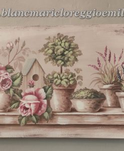 Quadro vasi con rose e lavanda Blanc Mariclo
