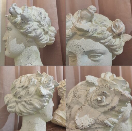 Busto donna con rose e chignon Blanc Mariclò L'antiquario