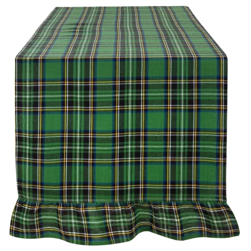 Runner con gala Blanc Mariclo Tartan Verde Madison Avenue