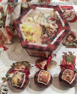 Scatola regalo con 14 decori assortiti Blanc Mariclo Galatea Collection Aspettando il Natale