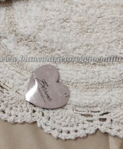 Tappeto tondo con crochet Blanc Mariclò Soft Neige Collection 50x50 cm Panna