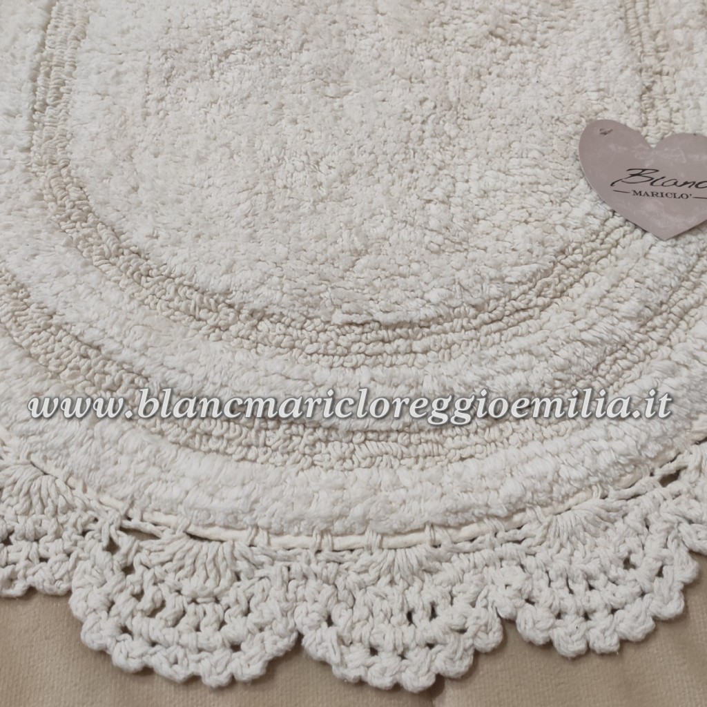 Tappeto ovale con crochet Blanc Mariclò Soft Neige Collection 50x80 cm  Panna - Blanc MariClo' Reggio Emilia