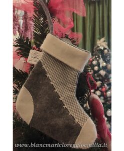 Decoro Calza di Natale Blanc Mariclo Collection h 16 cm
