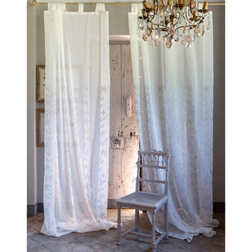 Tenda ricamata Blanc Mariclo Spring Time Collection 150x290 cm Beige