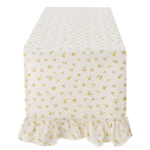 Runner con gala Blanc Mariclo Floret Collection Giallo