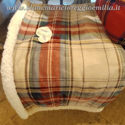 Plaid sherpa Blanc Mariclo Tartan Collection 420 gsm 140x170 cm