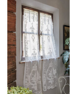 Coppia 2 Tende finestra con mantovana Blanc Mariclo 45x60 cm