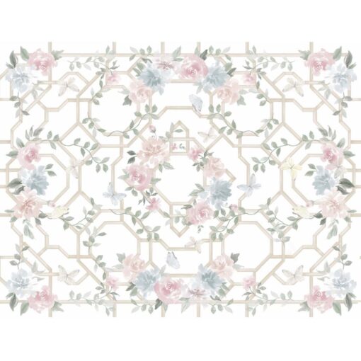 Tovaglia rettangolare con gala Blanc Mariclo Floral Twist 180x230 cm