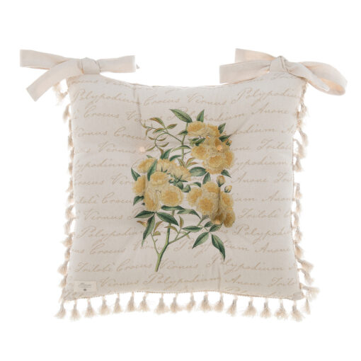 Cuscino sedia con nappe Blanc Mariclo Le Botanique Collection 40x40 cm