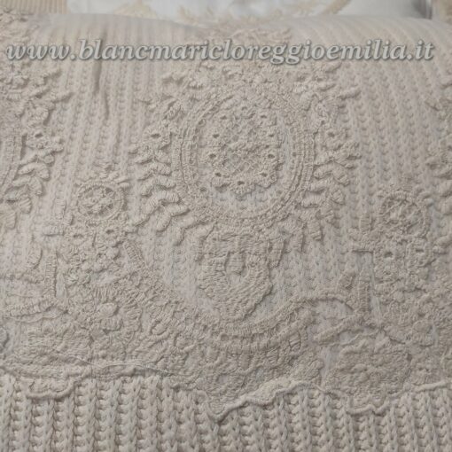 Cuscino con pizzo Blanc Mariclo Dentelle Collection Naturale 45x45 cm Variante 2