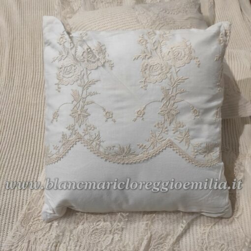 Cuscino con pizzo Blanc Mariclo Dentelle Collection Naturale 45x45 cm Variante 1