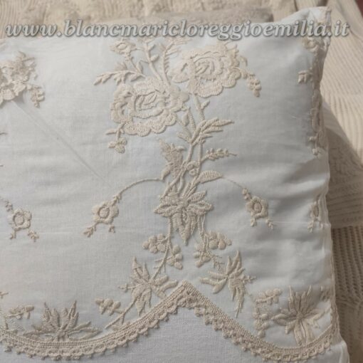 Cuscino con pizzo Blanc Mariclo Dentelle Collection Naturale 45x45 cm Variante 1