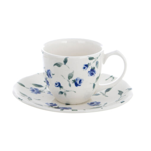 Tazzine caffè con piattino Floret Blu Blanc Mariclo