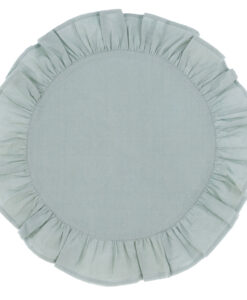 Tovaglietta rotonda con gala 33x33 cm Blanc Mariclo Frill Verde chiaro