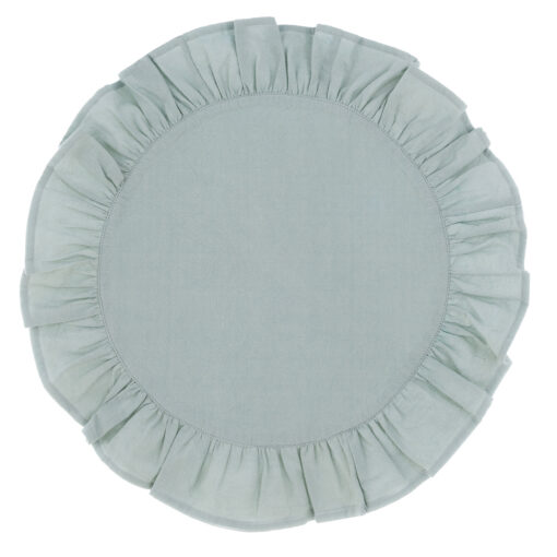 Tovaglietta rotonda con gala 33x33 cm Blanc Mariclo Frill Verde chiaro