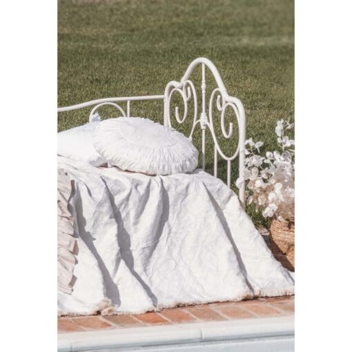 Cuscino tondo ricamato Blanc Mariclo White Diamond Collection 50x50 cm