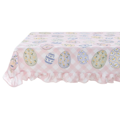 Tovaglia rettangolare con gala Blanc Mariclo Pretty Easter 170x260 cm