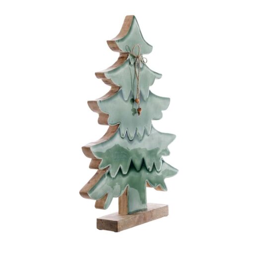 Decoro Albero legno Blanc Mariclo Agrifoglio H 27 cm