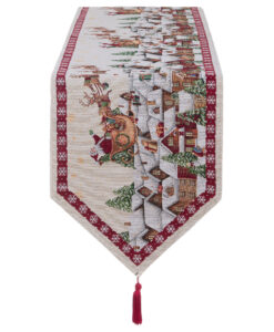 Runner gobelin Natale Blanc Mariclo Gobelin Collection 33x140 cm