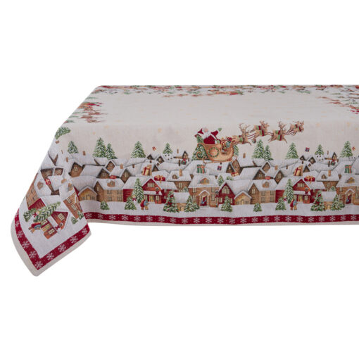 Tovaglia gobelin Natale Blanc Mariclo Gobelin Collection 140x200 cm