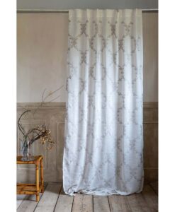 Tenda ricamata arabeschi Blanc Mariclo Collection 140x290 cm Panna