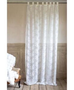 Tenda pizzo fiori e pois Blanc Mariclo Dentelle Collection 150x290 cm