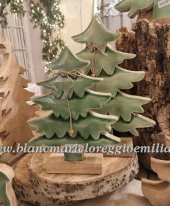 Decoro Albero legno Blanc Mariclo Agrifoglio H 27 cm