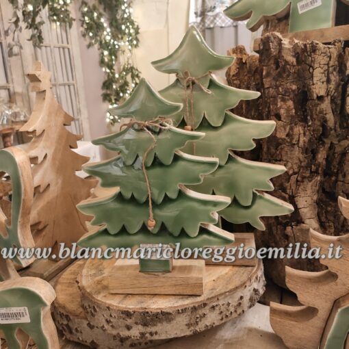 Decoro Albero legno Blanc Mariclo Agrifoglio H 27 cm