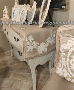 Runner lino ricamato con applicazioni Blanc Mariclo Dentelle Collection 45x150 cm Beige