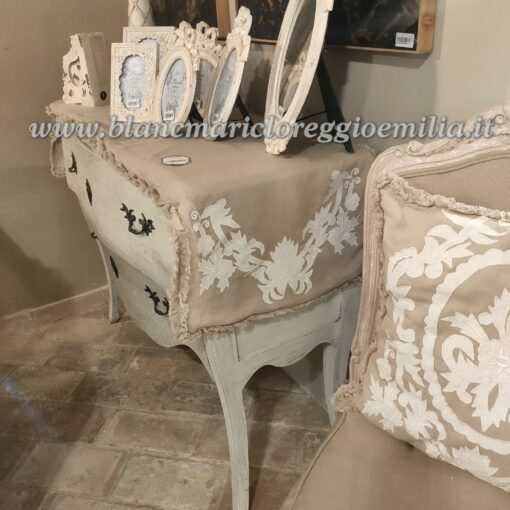 Runner lino ricamato con applicazioni Blanc Mariclo Dentelle Collection 45x150 cm Beige