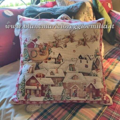 Cuscino gobelin Natale Blanc Mariclo Gobelin Collection 42x42 cm