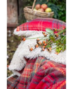 Cuscino Blanc Mariclo Tartan Montana con pelliccia 45x45 cm