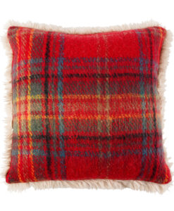 Cuscino Blanc Mariclo Tartan Montana con pelliccia 45x45 cm