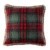 Cuscino Blanc Mariclo Tartan Montana con pelliccia 45x45 cm Verde