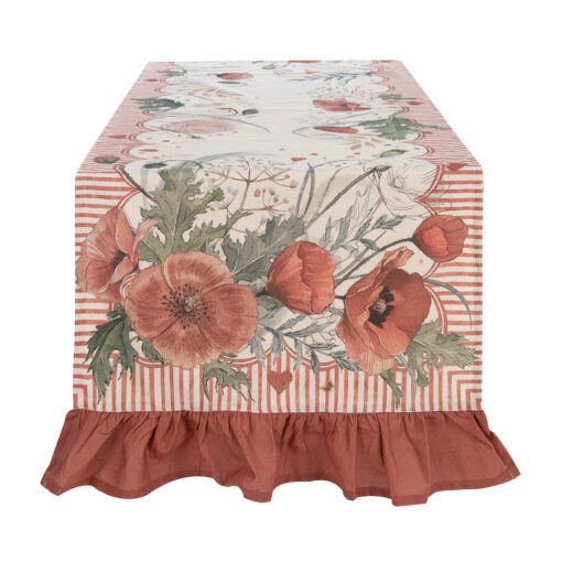 Runner con gala Blanc Mariclo Coquelicot Collection 50x180 cm